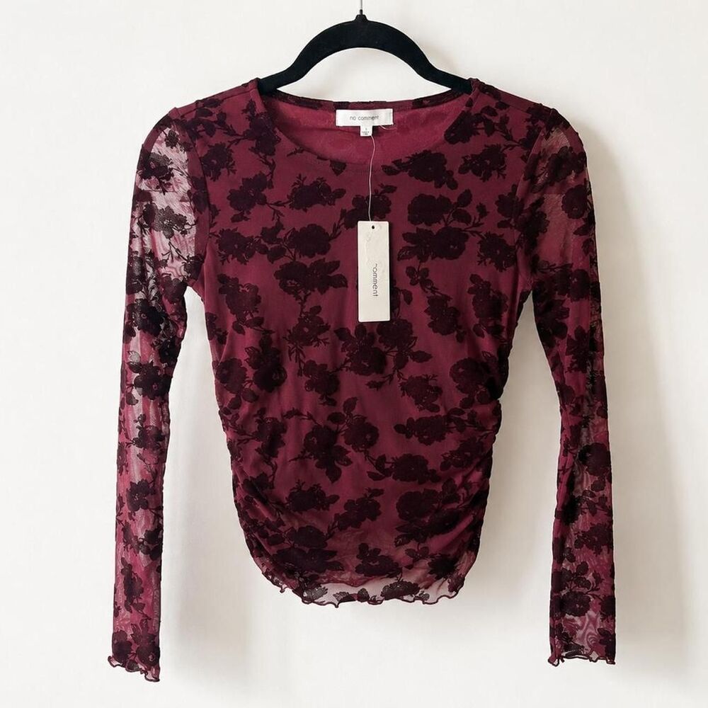No-comment Women's Burgundy and Red Blouse